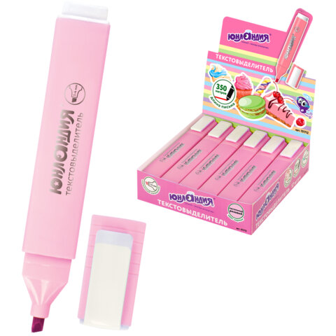 Текстовыделитель ЮНЛАНДИЯ "COLORSTAR PASTEL", ПАСТЕЛЬНЫЙ РОЗОВЫЙ, линия 1-4 мм, 151712 - фото 1