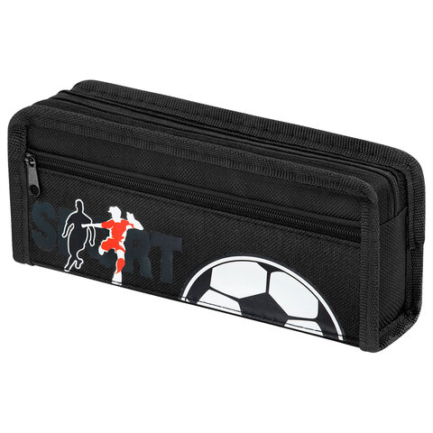 Пенал ЮНЛАНДИЯ ЮНИОР, 2 отделения, полиэстер, "Sport", 21х8х6 см, 273812 - фото 1