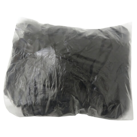 Бахилы, КОМПЛЕКТ 100 шт. (50 пар), ЭКСТРА, 39х14 см, двойная резинка, 30 мкм, 3,6 г, черные, ELEGREEN, ПНД-15/2р-Ч - фото 3