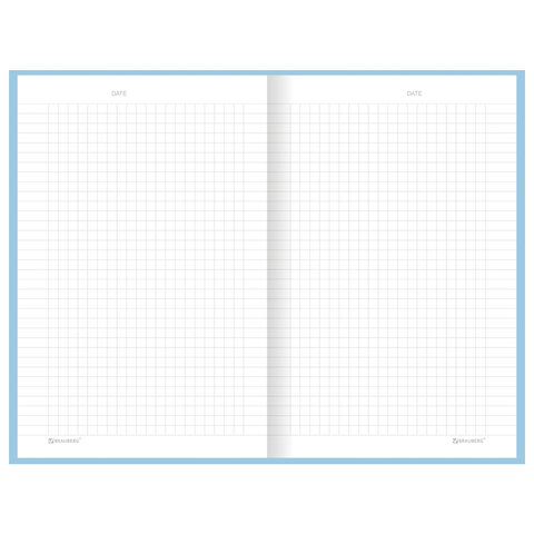 Блокнот А5 134х206 мм, 80 л., твёрдый, клетка, BRAUBERG "Minimal", голубой, 116442 - фото 5