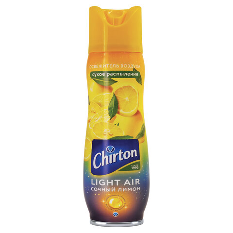 Освежитель воздуха аэрозольный 300 мл CHIRTON (Чиртон) Light Air "Сочный лимон", сухое распыление, 45620, 4607145645620 - фото 1