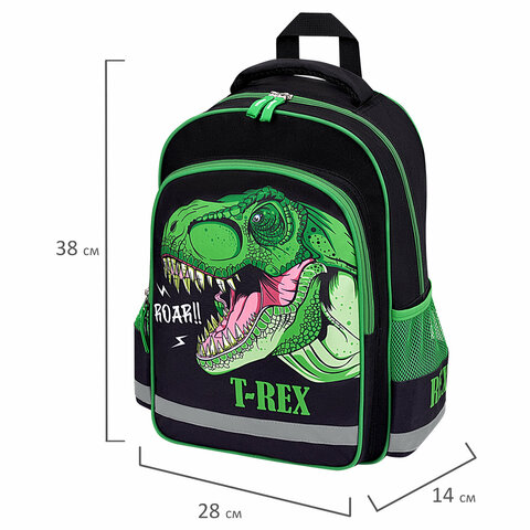 Рюкзак ПИФАГОР SCHOOL, 1 отделение, 3 кармана, "Dino roar", 38x28х14 см, 272080 - фото 8