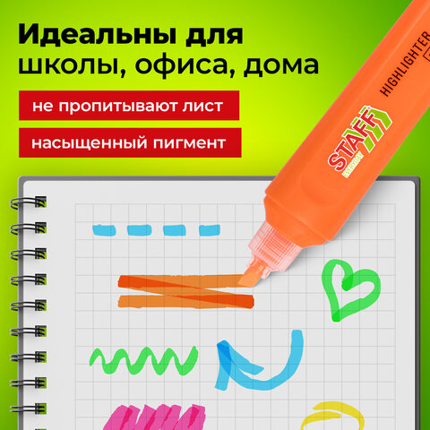 Набор текстовыделителей 12 ЦВЕТОВ, STAFF "EVERYDAY HL-720", 6 неоновых цветов + 6 пастельных цветов, линия 1-5 мм, 152557 - фото 22