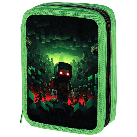 Пенал BRAUBERG, 3 отделения, полиэстер, 21х14 см, "Night warrior", 272333 - фото 1