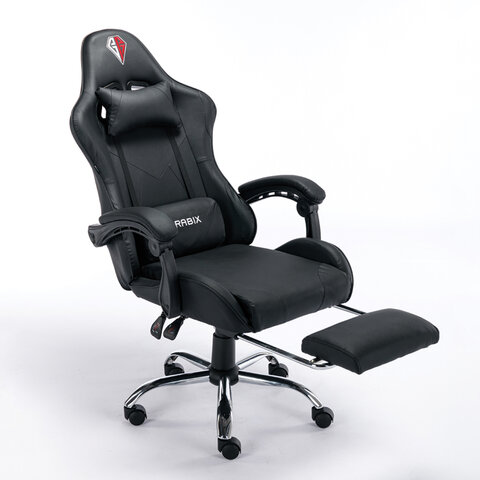 Кресло компьютерное BRABIX "Dexter GM-135", подножка, две подушки, экокожа, черное, 532800 - фото 8