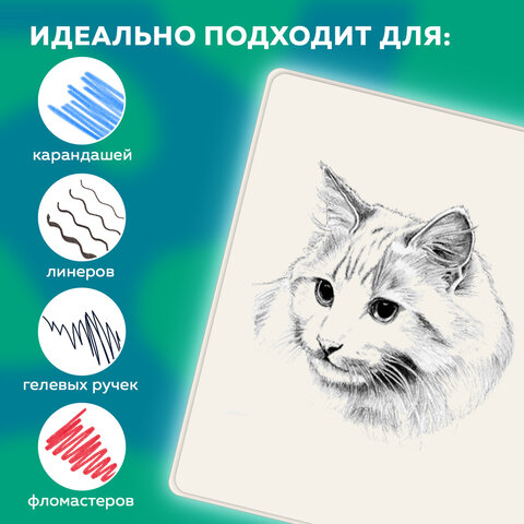 Скетчбук, слоновая кость 140 г/м2, 130х210 мм, 80 л., софт-тач, резинка, BRAUBERG ART CLASSIC, "Traveler", 117775 - фото 6