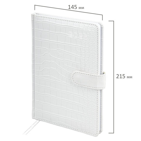 Еженедельник датированный 2026 А5 145х215 мм, BRAUBERG "Party", под кожу, белый, 117179 - фото 2