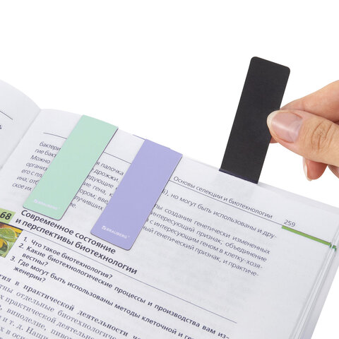 Закладки для книг МАГНИТНЫЕ, "PASTEL", набор 6 штук, 60x20 мм, BRAUBERG, 117013 - фото 7
