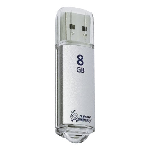 Флеш-память Smartbuy V-Cut, 8Gb, USB 2.0, сереб, SB8GBVC-S - фото 1