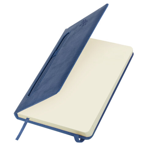 Ежедневник датированный 2026, А5, 138x213 мм, BRAUBERG "Optimal", под кожу, резинка, держатель для ручки, синий, 117464 - фото 4