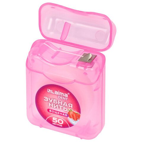 Зубная нить вощеная 50 м, мягкая забота о деснах, ВКУС КЛУБНИКИ, LAIMA DENT, 609415 - фото 4
