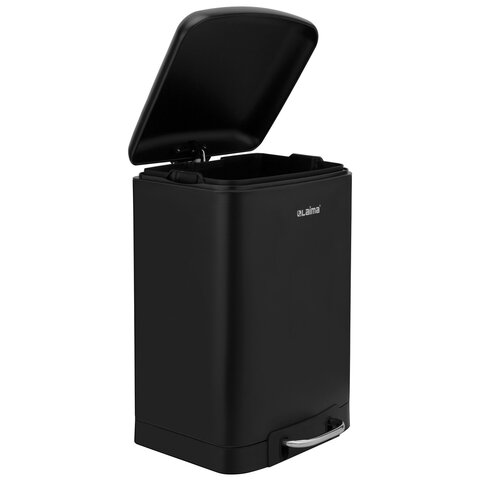 Ведро мусорное с педалью 12 л, крышка с доводчиком, черное матовое, металл, LAIMA ULTRA, 701565 - фото 2