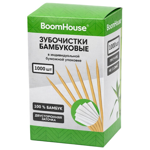 Зубочистки бамбуковые 1000 шт. в индивидуальной бумажной упаковке, BOOMHOUSE (БУМХАУС), 701949 - фото 6