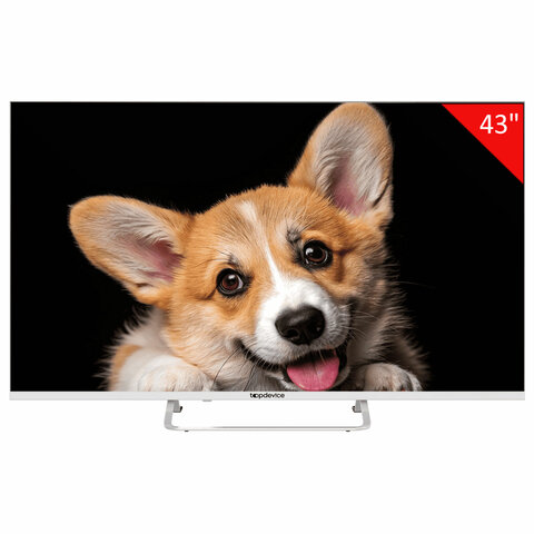 Телевизор TOPDEVICE TDTV43CS03U_WE, 43'' (109 см), 3840x2160, 4K, 16:9 SmartTV, Wi-Fi, Bluetooth, белый - фото 1