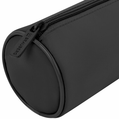 Пенал-тубус BRAUBERG, с эффектом Soft Touch, мягкий, черный, 22х8 см, 272302 - фото 4