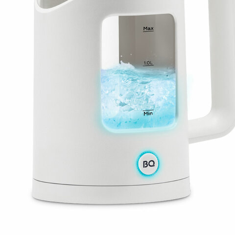 Чайник BQ (БИ-КЬЮ) KT2000G, 1,5 л, 1500 Вт, закрытый нагревательный элемент, стекло, белый, 86192234 - фото 4