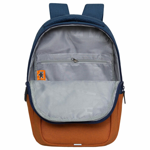 Рюкзак GRIZZLY школьный, укрепленная спинка, 2 отделения, для девочек, BLUE/ORANGE, 43х27,5х16 см, RD-341-2/3 - фото 4