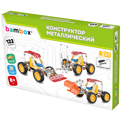 Конструктор металлический "Техника 3 в 1", с подвижными деталями, 122 элемента, BAMBOX (БАМБОКС), 666366 - фото 1