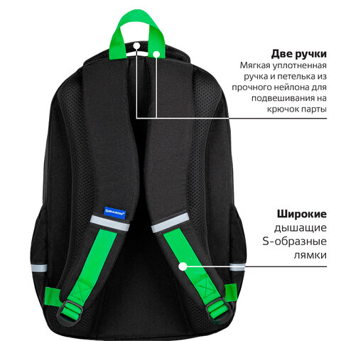 Рюкзак BRAUBERG MOTION, 2 отделения, 3 кармана, "Be cool", 41х28х17 см, 273116 - фото 17