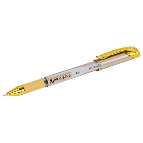 Ручка шариковая масляная с грипом BRAUBERG "Delta Plus Gold", СИНЯЯ, пишущий узел 0,7 мм, линия письма 0,35 мм, 144256 - фото 6