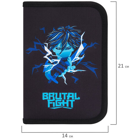 Пенал BRAUBERG с наполнением, 1 отделение, 1 откидная планка, 24 предмета, 21х14 см, "Anime fight", 272354 - фото 7