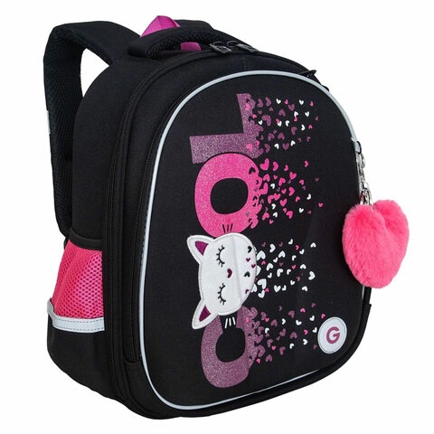 Ранец GRIZZLY анатомическая спинка, c брелоком, для девочек, COOL, 36х28х20 см, RAz-486-4/1 - фото 1