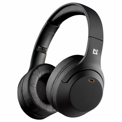 Наушники с микрофоном (гарнитура) DEFENDER FreeMotion B690, Bluetooth, беспроводные, черные, 63690 - фото 1