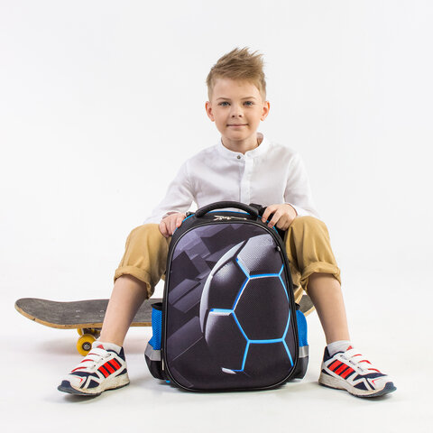 Ранец ЮНЛАНДИЯ EXTRA с дополнительным объемом, 2 отделения, "Soccer ball", 38х29х18 см, 270677 - фото 8