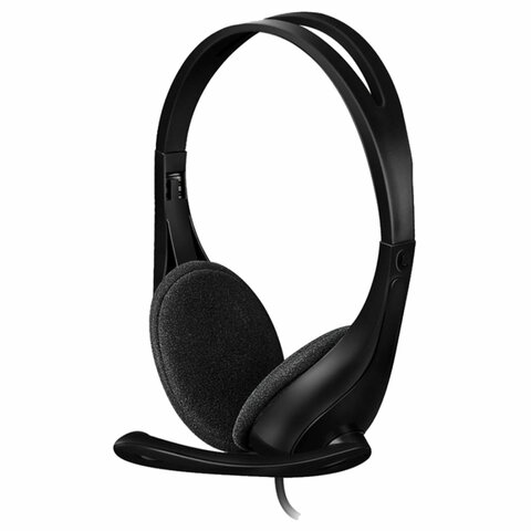Наушники с микрофоном (гарнитура) A4TECH HU-9, проводные, 1.8 м, USB, черные, 1530266 - фото 1