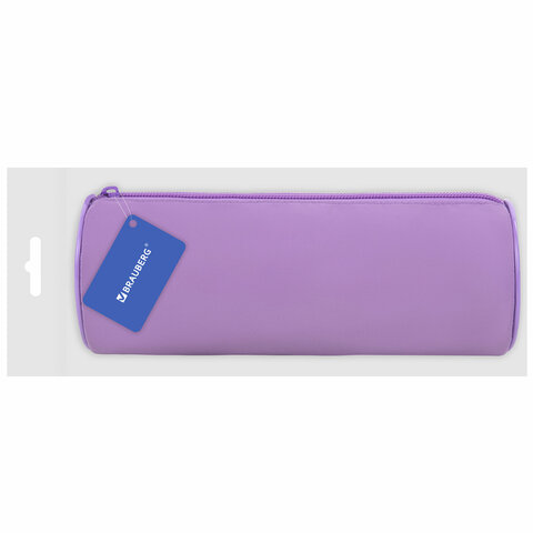 Пенал-тубус BRAUBERG, с эффектом Soft Touch, мягкий, пастельно-фиолетовый, 22х8 см, 272301 - фото 6
