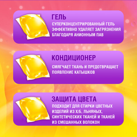 Капсулы для стирки концентрат GIGA PACK с кондиционером 100 шт., АРОМАМАГИЯ, LAIMA, 608879 - фото 5