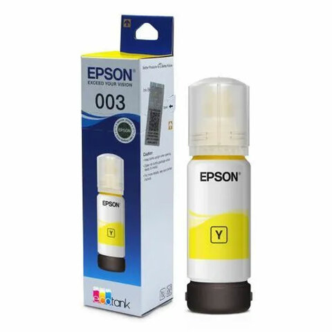 Чернила EPSON 003 (C13T00V498) для СНПЧ EPSON L3210/L3216/L3218, желтые, ОРИГИНАЛЬНЫЕ - фото 1