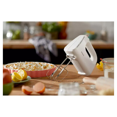 Миксер PHILIPS HR3705/00, 300 Вт, 5 скоростей, 2 венчика, 2 крюка для теста, белый - фото 8