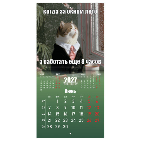 Календарь настенный перекидной 2027 г., BRAUBERG, 12 листов, 21,4х42,8 см, МИНИ, "Vibe meme", 118438 - фото 9