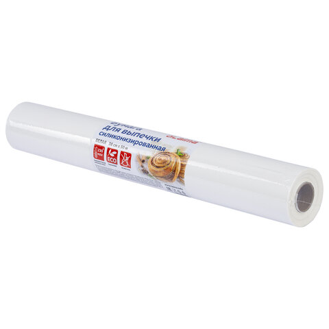 Бумага для выпечки силиконизированная, пергамент 38 см х 50 м, цвет белый, LAIMA, CH, 609586 - фото 1