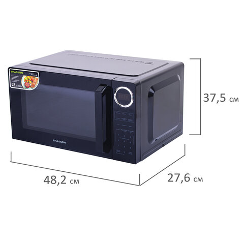 Микроволновая печь BRASSON (БРАССОН) MW2390D-6BL, 23 л, 900 Вт, сенсорное управление, дисплей, таймер, 6 АВТОПРОГРАММ, черная, 454980 - фото 8