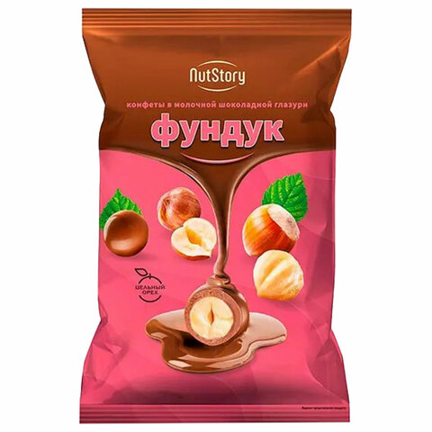 Конфеты "Фундук" в молочной шоколадной глазури 500 г, NUTSTORY, ОС708 - фото 3