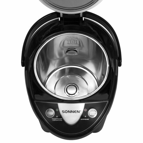Термопот SONNEN TP-50, 5 л, 900 Вт, 1 температурный режим, 3 режима подачи воды, сталь, белый/серебро, 456711 - фото 10