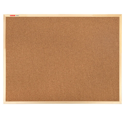 Доска пробковая для объявлений 90х120 см, деревянная рамка, BRAUBERG Wood, 238312 - фото 1