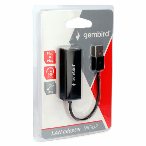 Сетевой адаптер Ethernet GEMBIRD USB 2.0 – Fast Ethernet adapter, RTL8152, NIC-U2 - фото 2