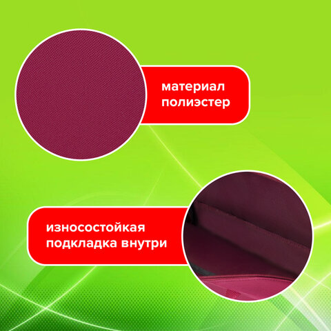 Папка на молнии с ручками STAFF EVERYDAY А4, 1 отделение, полиэстер, 80 мм, бордовый, 272187 - фото 11