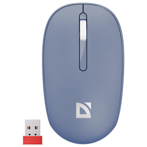 Мышь беспроводная DEFENDER Smart MM-396, 1600 dpi, 2 кнопки + 1 колесо-кнопка, оптическая, синяя, 52397 - фото 1