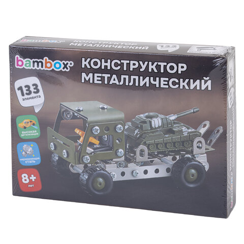Конструктор металлический "Грузовик с танком", с подвижными деталями, 133 элемента, BAMBOX (БАМБОКС), 666363 - фото 8