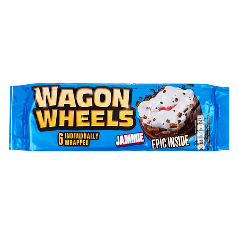 Печенье бисквитное глазированное WAGON WHEELS с суфле и джемом 220 г - фото 1