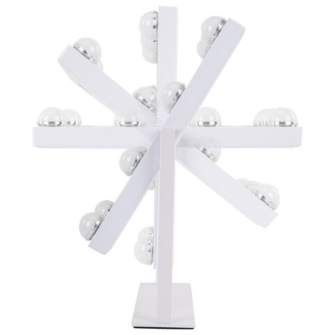 Зеркало для макияжа гримерное с подсветкой, 9 LED-ламп, 3 режима свечения, размер 25х30 см, работа от сети 220 V, цвет белый, BRABIX, 609335 - фото 4