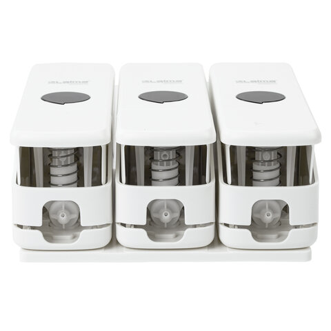 Дозатор тройной 3 х 0,3 л для жидкого мыла/шампуня/геля LAIMA PREMIUM, НАЛИВНОЙ, белый, 609500 - фото 7