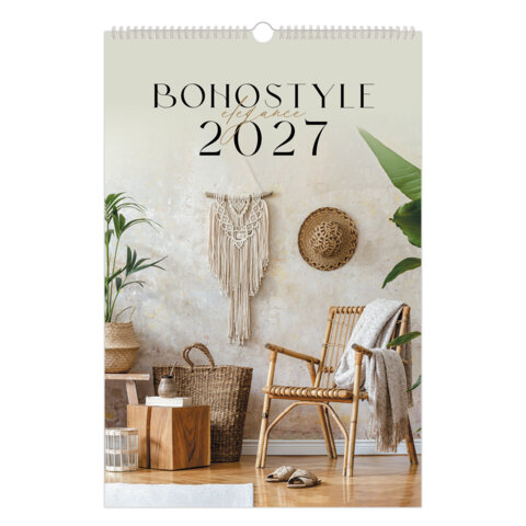 Календарь на гребне с ригелем 2027 г., 30х45 см, BRAUBERG, "Бохо", 118376 - фото 1