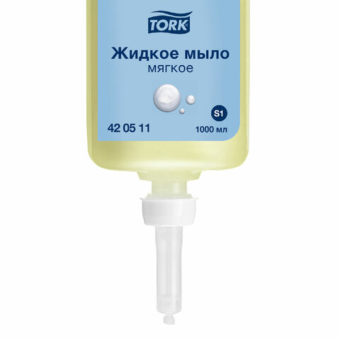 Картридж с жидким мылом одноразовый TORK (Система S1) Advanced, 1 л, мягкое, 420511 - фото 2