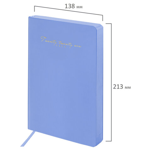Ежедневник датированный 2026, А5, 138x213 мм, BRAUBERG "Pastel", под кожу гибкий, синий, 117461 - фото 2