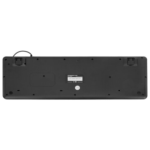 Клавиатура проводная USB, 104 плоские клавиши, LED-подсветка, SONNEN K308, черная, 513947 - фото 5
